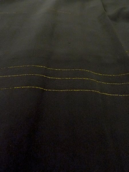 Photo8: N1101R Antique Japanese kimono  Dark Black HAORI short jacket for women / Silk. Line   (Grade D) (8)