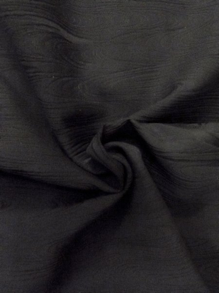 Photo10: N1101T Vintage Japanese kimono  Dark Black HAORI short jacket for women / Silk.    (Grade B) (10)