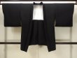 Photo1: N1101U Vintage Japanese kimono   Black HAORI short jacket for women / Silk. Abstract pattern   (Grade B) (1)