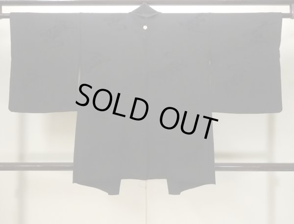 Photo2: N1101V Vintage Japanese kimono   Black HAORI short jacket for women / Silk.    (Grade A) (2)