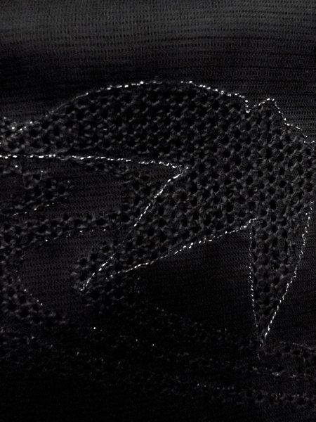 Photo7: N1102B Vintage Japanese kimono   Black HAORI short jacket for women / Silk. Stream,   (Grade A) (7)