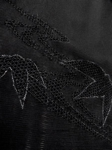 Photo8: N1102B Vintage Japanese kimono   Black HAORI short jacket for women / Silk. Stream,   (Grade A) (8)