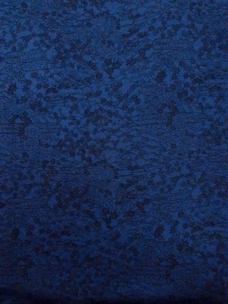 Photo4: Mint N1112D Used Japanese kimono   Navy Blue KOMON dyed for women / Silk. Peony,   (Grade A) (4)
