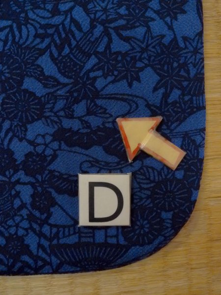 Photo17: N1112E Used Japanese kimono  Dark Blue KOMON dyed for women / Silk. Chrysanthemum,   (Grade B) (17)