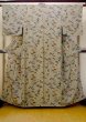 Photo1: Mint N1112G Vintage Japanese kimono  Grayish Ivory KOMON dyed for women / Silk. Flower,   (Grade A) (1)