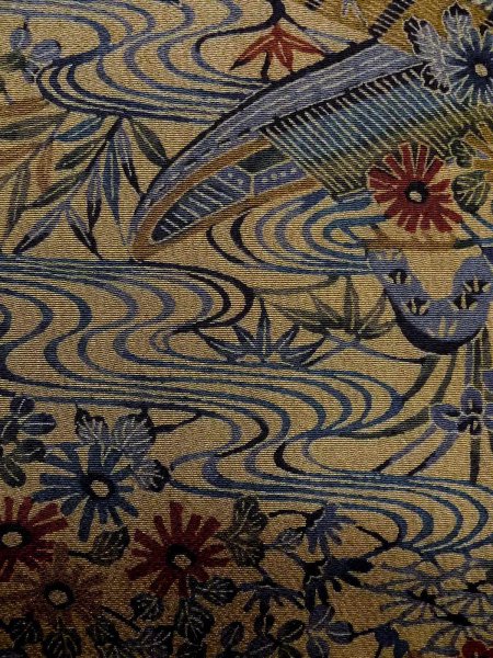 Photo6: N1112J Used Japanese kimono  Dark Beige KOMON dyed for women / Silk. Flower,   (Grade A) (6)