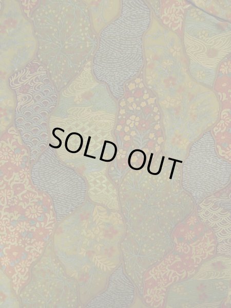 Photo3: N1112K Used Japanese kimono  Grayish Yellowish Green KOMON dyed for women / Silk. Flower,   (Grade B) (3)