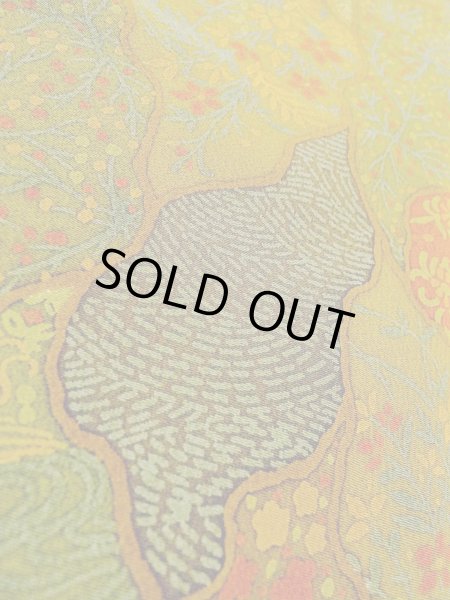 Photo8: N1112K Used Japanese kimono  Grayish Yellowish Green KOMON dyed for women / Silk. Flower,   (Grade B) (8)