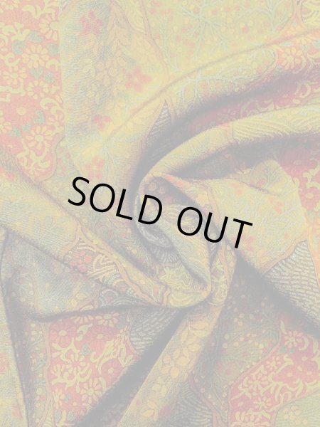 Photo11: N1112K Used Japanese kimono  Grayish Yellowish Green KOMON dyed for women / Silk. Flower,   (Grade B) (11)