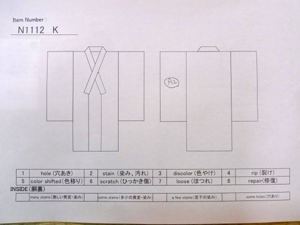 Photo13: N1112K Used Japanese kimono  Grayish Yellowish Green KOMON dyed for women / Silk. Flower,   (Grade B) (13)