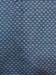 Photo3: N1112O Vintage Japanese kimono  Dark Navy Blue KOMON dyed for women / Wool. Folding fan   (Grade D) (3)