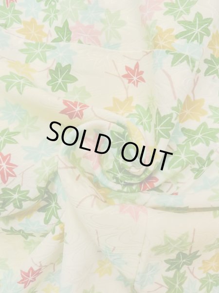 Photo11: N1112R Vintage Japanese kimono   Ivory KOMON dyed for women / Silk. MOMIJI maple leaf   (Grade C) (11)