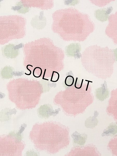 Photo7: N1112T Vintage Japanese kimono   Ivory HITOE unlined for women / Wool. Flower Stains all over.  (Grade D) (7)