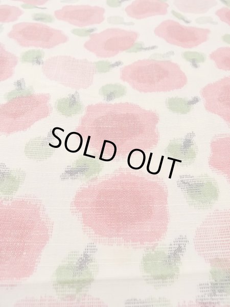 Photo9: N1112T Vintage Japanese kimono   Ivory HITOE unlined for women / Wool. Flower Stains all over.  (Grade D) (9)