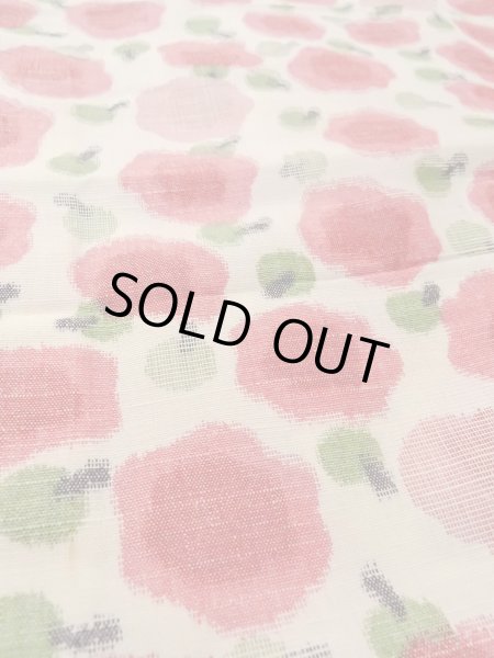 Photo10: N1112T Vintage Japanese kimono   Ivory HITOE unlined for women / Wool. Flower Stains all over.  (Grade D) (10)