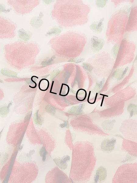 Photo11: N1112T Vintage Japanese kimono   Ivory HITOE unlined for women / Wool. Flower Stains all over.  (Grade D) (11)