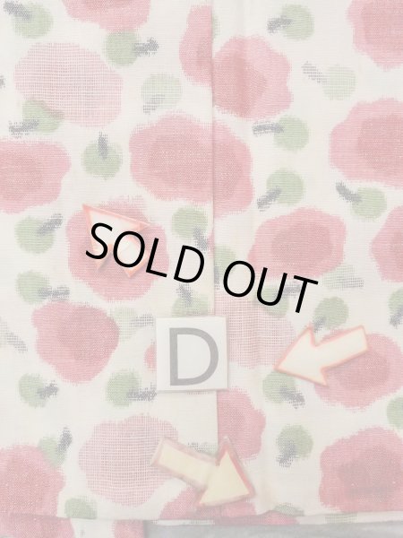 Photo17: N1112T Vintage Japanese kimono   Ivory HITOE unlined for women / Wool. Flower Stains all over.  (Grade D) (17)