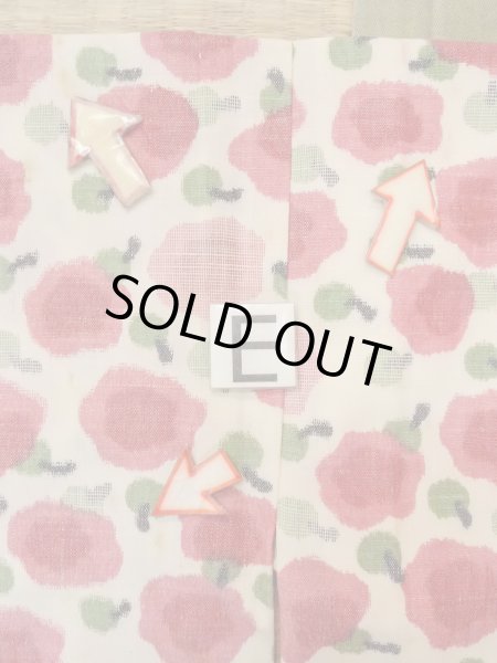 Photo18: N1112T Vintage Japanese kimono   Ivory HITOE unlined for women / Wool. Flower Stains all over.  (Grade D) (18)