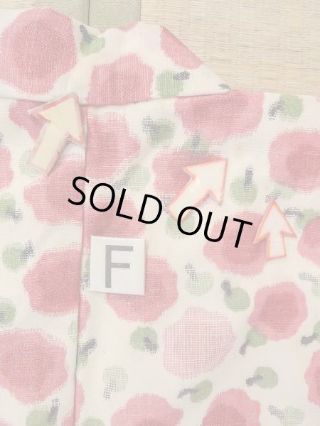 Photo19: N1112T Vintage Japanese kimono   Ivory HITOE unlined for women / Wool. Flower Stains all over.  (Grade D) (19)