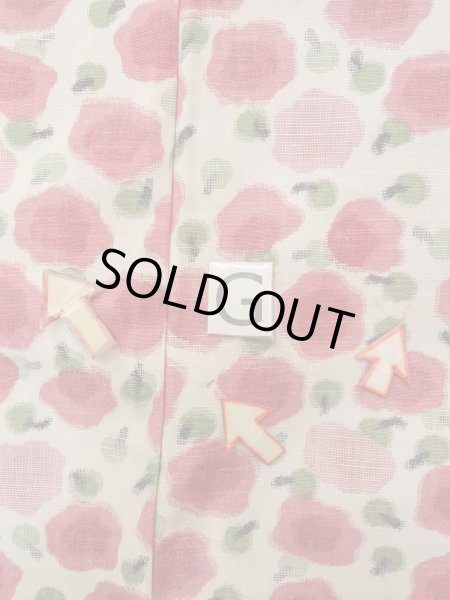 Photo20: N1112T Vintage Japanese kimono   Ivory HITOE unlined for women / Wool. Flower Stains all over.  (Grade D) (20)