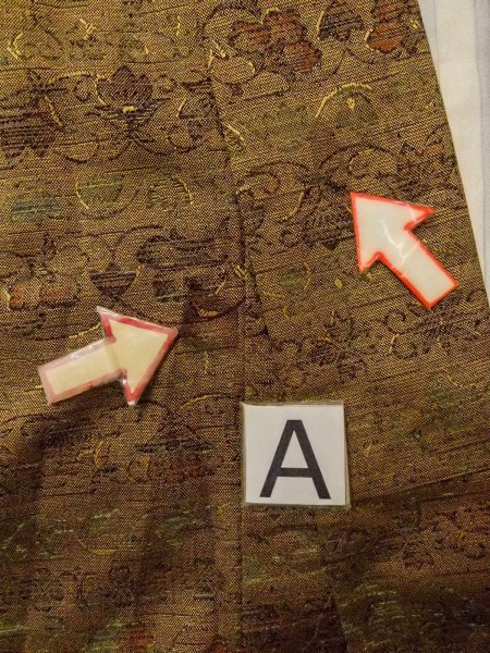 Photo14: N1112Y Vintage Japanese kimono  Dark Yellow HITOE unlined for women / Wool. Chinese flower,   (Grade B) (14)