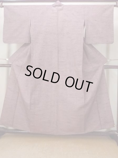 Photo1: Mint N1112Z Vintage Japanese kimono  Dark Red HITOE unlined for women / Wool. Plaid Checks   (Grade A) (1)