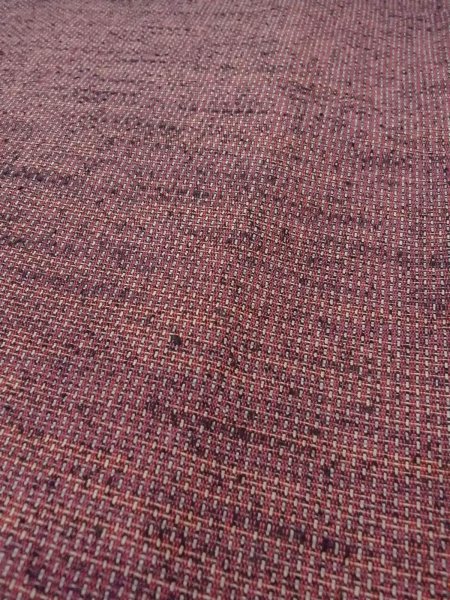 Photo8: Mint N1112Z Vintage Japanese kimono  Dark Red HITOE unlined for women / Wool. Plaid Checks   (Grade A) (8)