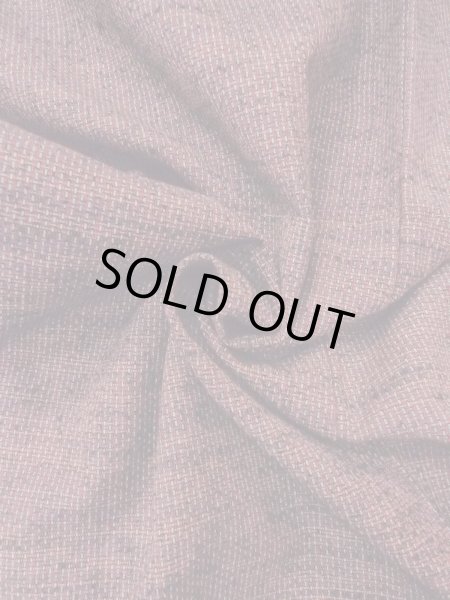 Photo11: Mint N1112Z Vintage Japanese kimono  Dark Red HITOE unlined for women / Wool. Plaid Checks   (Grade A) (11)