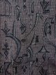 Photo4: N1113A Vintage Japanese kimono   Gray HITOE unlined for women / Wool. Geometrical pattern,   (Grade C) (4)