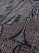 Photo8: N1113A Vintage Japanese kimono   Gray HITOE unlined for women / Wool. Geometrical pattern,   (Grade C) (8)