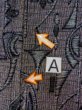 Photo14: N1113A Vintage Japanese kimono   Gray HITOE unlined for women / Wool. Geometrical pattern,   (Grade C) (14)