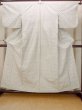 Photo1: N1113B Vintage Japanese kimono   Ivory HITOE unlined for women / Wool. Flower,   (Grade C) (1)
