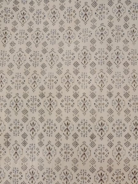 Photo3: N1113B Vintage Japanese kimono   Ivory HITOE unlined for women / Wool. Flower,   (Grade C) (3)
