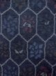 Photo3: N1113D Vintage Japanese kimono   Indigo Blue HITOE unlined for women / Wool. Flower,   (Grade D) (3)