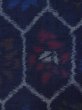 Photo5: N1113D Vintage Japanese kimono   Indigo Blue HITOE unlined for women / Wool. Flower,   (Grade D) (5)