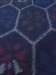 Photo9: N1113D Vintage Japanese kimono   Indigo Blue HITOE unlined for women / Wool. Flower,   (Grade D) (9)