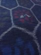 Photo10: N1113D Vintage Japanese kimono   Indigo Blue HITOE unlined for women / Wool. Flower,   (Grade D) (10)