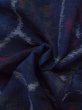 Photo11: N1113D Vintage Japanese kimono   Indigo Blue HITOE unlined for women / Wool. Flower,   (Grade D) (11)