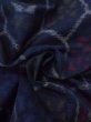 Photo12: N1113D Vintage Japanese kimono   Indigo Blue HITOE unlined for women / Wool. Flower,   (Grade D) (12)