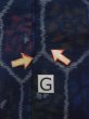 Photo20: N1113D Vintage Japanese kimono   Indigo Blue HITOE unlined for women / Wool. Flower,   (Grade D) (20)