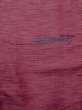 Photo4: N1126A Vintage Japanese kimono  Dark Pink TSUMUGI pongee for women / Silk. Geometrical pattern   (Grade B) (4)