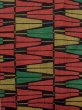 Photo4: Mint N1126C Vintage Japanese kimono  Vivid Multi Color TSUMUGI pongee for women / Silk. Folding fan There is a part of tailoring thread  (Grade A) (4)