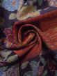 Photo11: Mint N1126D Vintage Japanese kimono  Dark Dark Red TSUMUGI pongee for women / Silk. Flower,   (Grade A) (11)