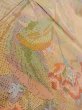 Photo8: N1126F Used Japanese kimono  Light Beige OSHIMA-TSUMUGI for women / Silk. Arabesque vine,   (Grade A) (8)