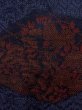 Photo5: N1126I Vintage Japanese kimono  Dark Indigo Blue TSUMUGI pongee for women / Silk. Wave,   (Grade B) (5)
