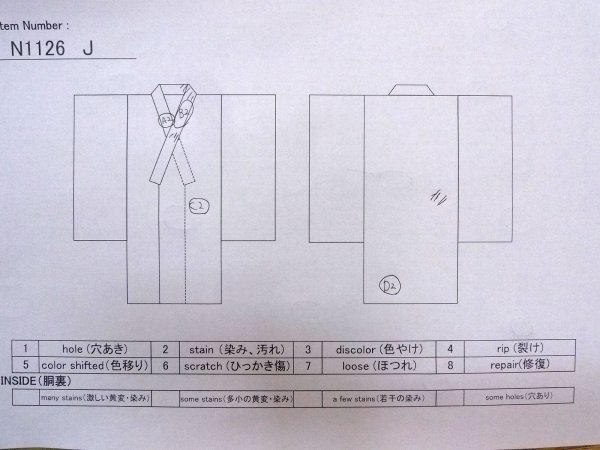 Photo13: N1126J Used Japanese kimono  Pale Yellowish Green TSUMUGI pongee for women / Silk. Flower,   (Grade B) (13)