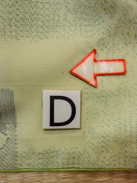 Photo17: N1126J Used Japanese kimono  Pale Yellowish Green TSUMUGI pongee for women / Silk. Flower,   (Grade B) (17)