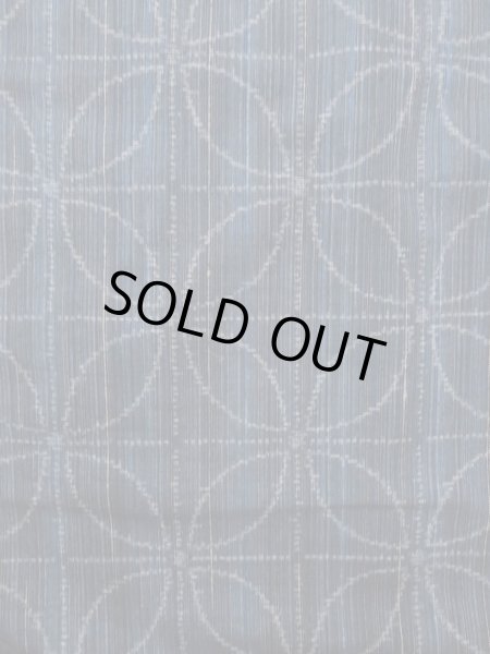 Photo4: N1126K Used Japanese kimono  Dark Indigo Blue TSUMUGI pongee for women / Silk. Stripes, There is a part of tailoring thread  (Grade A) (4)