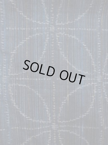 Photo5: N1126K Used Japanese kimono  Dark Indigo Blue TSUMUGI pongee for women / Silk. Stripes, There is a part of tailoring thread  (Grade A) (5)