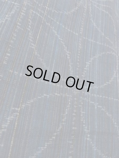 Photo8: N1126K Used Japanese kimono  Dark Indigo Blue TSUMUGI pongee for women / Silk. Stripes, There is a part of tailoring thread  (Grade A) (8)